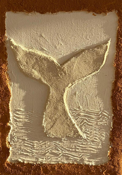 Whale Dim.: 15x20cm, Acrylic on plaster on canva, ready to hang. Preis: 90-CH